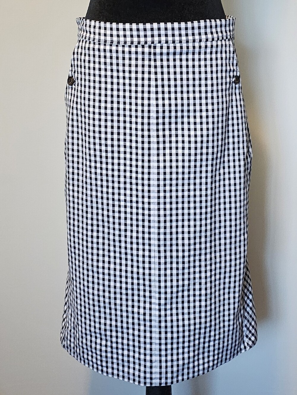 J. Crew Classic Black & White Gingham Pencil Skirt